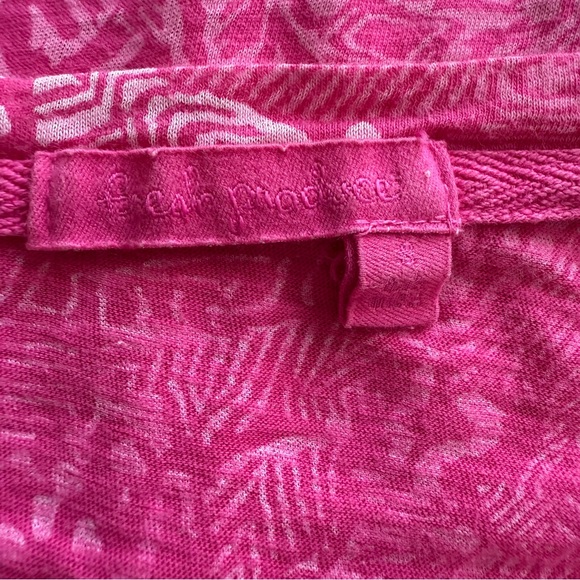 Fresh Produce Printed Handkerchief Hem Top Women’s S Hot Pink Cotton Lightweight - Picture 6 of 6